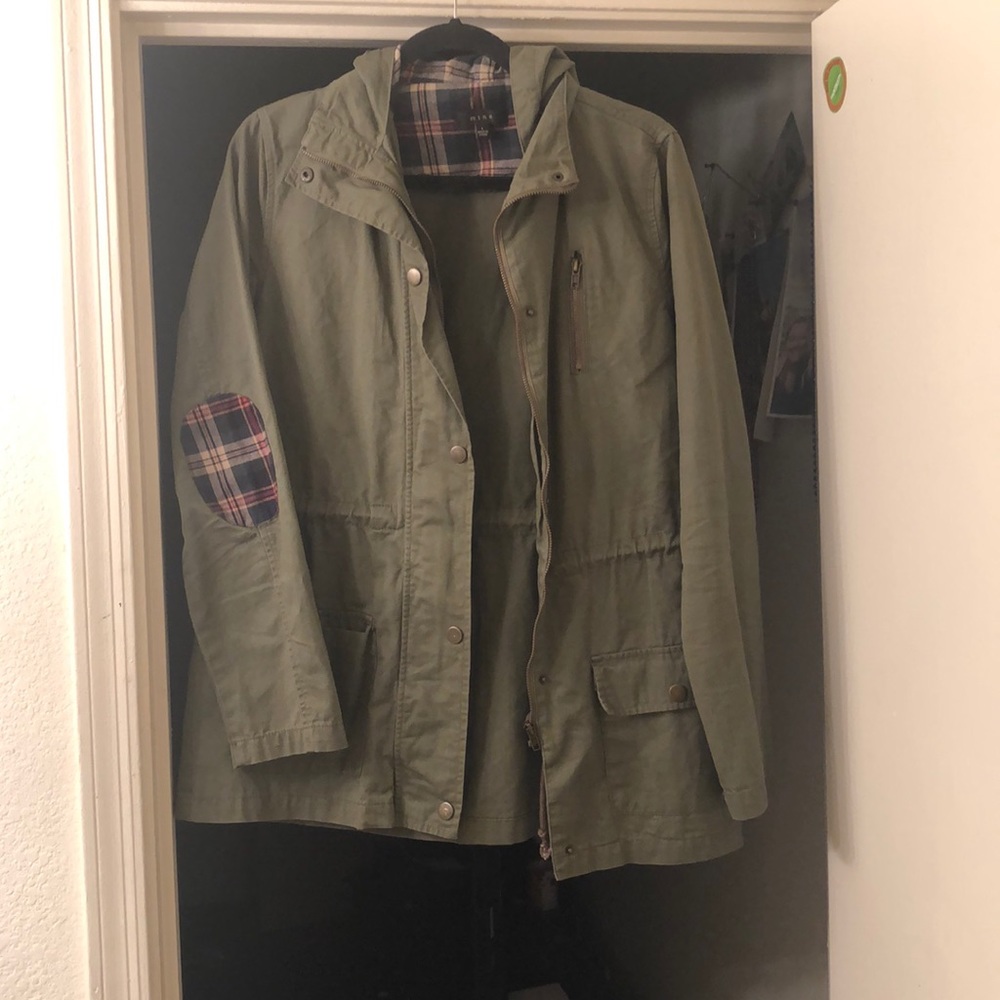 Olive green trench coat